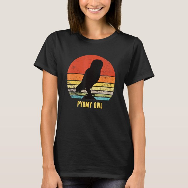 Pygmy Uggla lilla Ugglor Bird Night Måne Uggla T Shirt (Framsida)