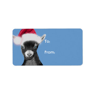 Pygora Goat Santa Goat julklapp Märkre Adressetikett
