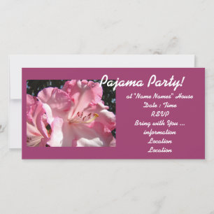 Pyjamafest! inbjudningskort Rosa Rhodies Flickor