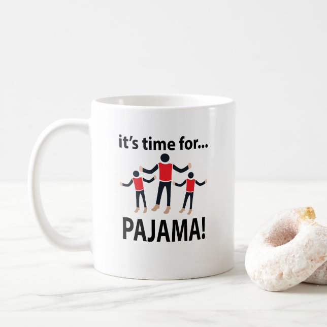 Pyjamas Det Är Dags För Pyjamas Kaffemugg (Med munk)