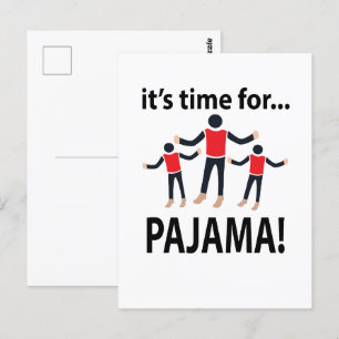 Pyjamas Det Är Dags För Pyjamas Vykort