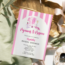 Pyjamas och Prosecco Bröllopsdusch Rosa Ränder