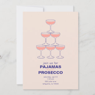 Pyjamas och Prosecco Party Inbjudan
