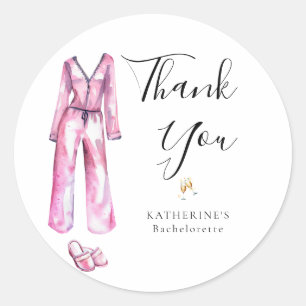 Pyjamas Prosecco Chic Sängvätstema Henparty Tack Runt Klistermärke