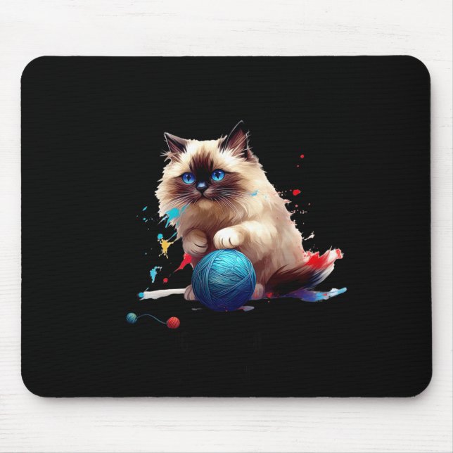 Pyjamas Ragdoll Katt Perfekt För Kattälskare! För  Musmatta (Framsidan)