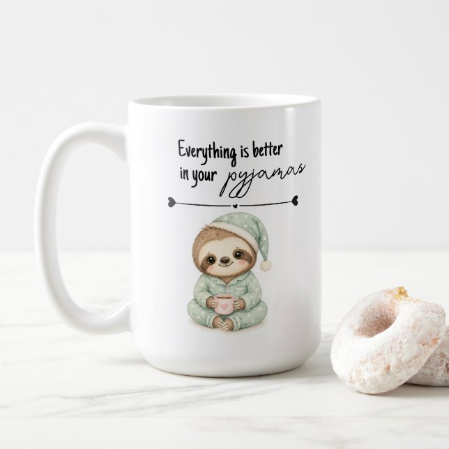 Pyjamas Trögis Allting Bättre Mugg Gåva (Med munk)