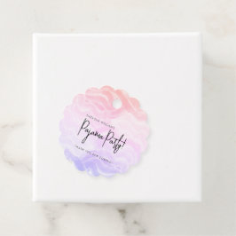 Pyjamasparty Färgglada Pastell Elegant Gåvor Etiketter