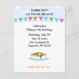 Pyjamasparty och pannkakfrukost inbjudningar