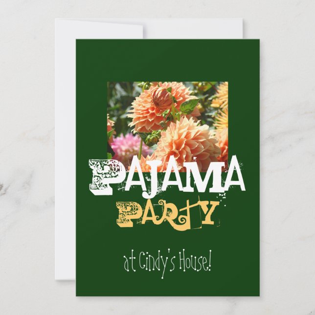 Pyjamasparty på Ditt Namn Hus! Inbjudningar (Framsida)