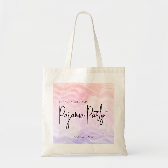 Pyjamasparty Pastell Rosa Lila Modern Tygkasse (Framsidan)