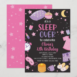 Pyjamasparty rosa lila preteen inbjudningar