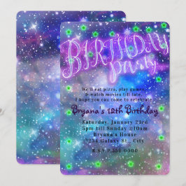 Pyjamasparty Sömnrymd Galax Inbjudningar