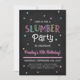 Pyjamasparty Sovereparty Födelsedagsfest Inbjudan