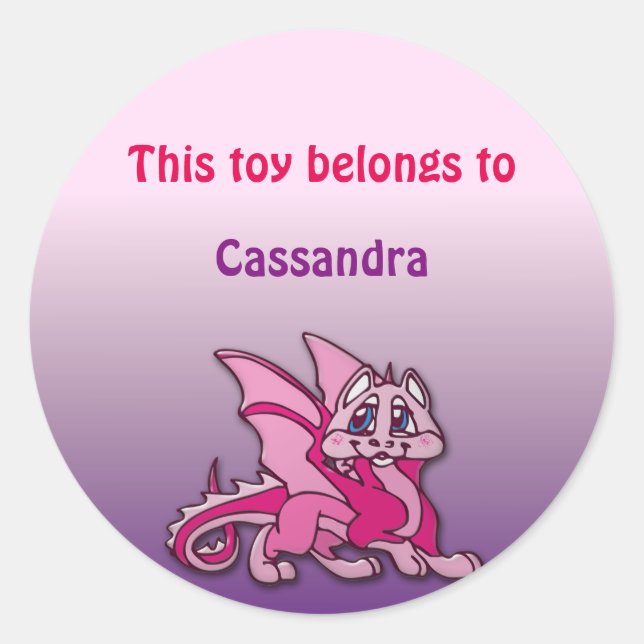 Pynky draken runt klistermärke (Framsida)