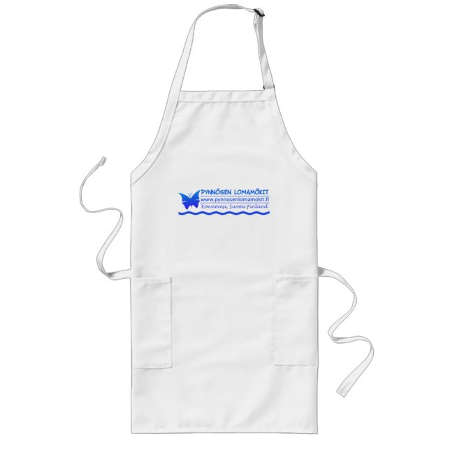 Pynnösen Lomamökit apron - välj stil & färg Långt Förkläde (Framsidan)