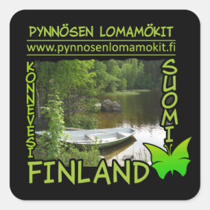Pynnösen Lomamökit-klistermärken Fyrkantigt Klistermärke