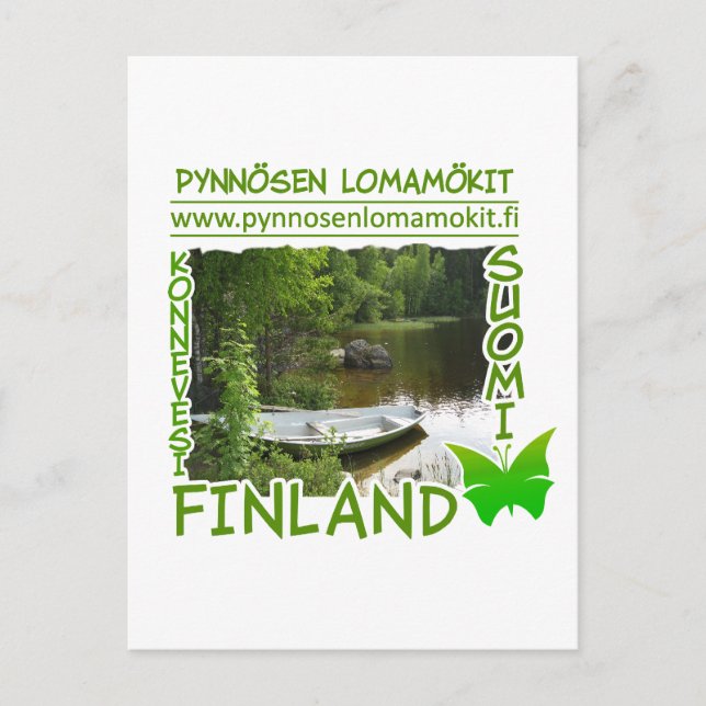 Pynnösen Lomamökit-vykort - anpassa Vykort (Framsida)