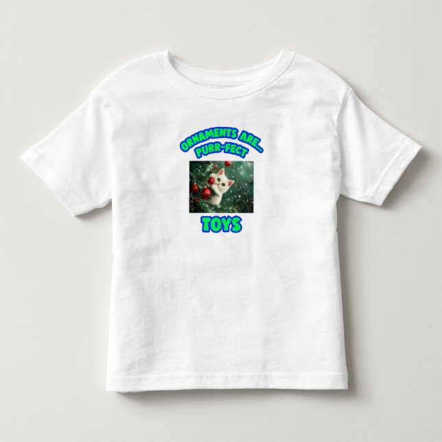 Pynt är mysiga leksaker för barn - Katt jul T Shirt (Framsida)
