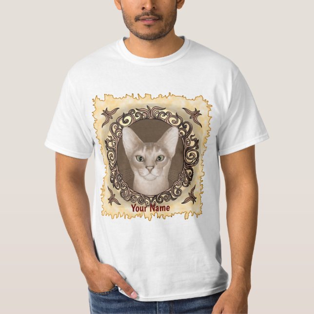 Pyntat Abyssinsk Katt T-Shirt (Framsida)