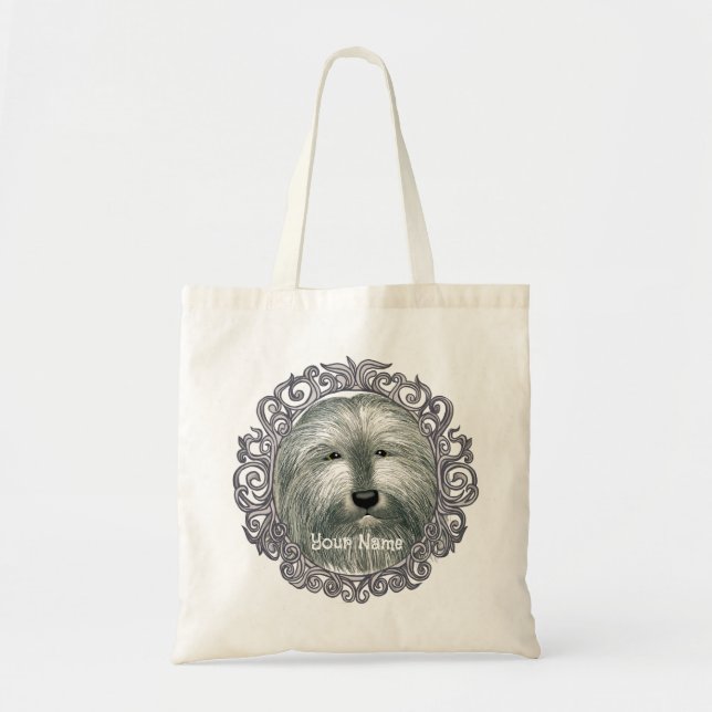 Pyntat Bearded Collie Tygkasse (Framsidan)
