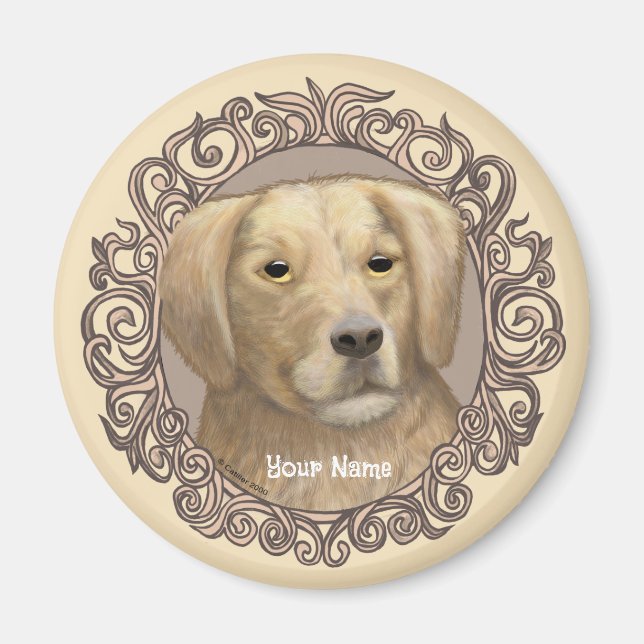 Pyntat Golden Retriever  Magnet (Framsidan)