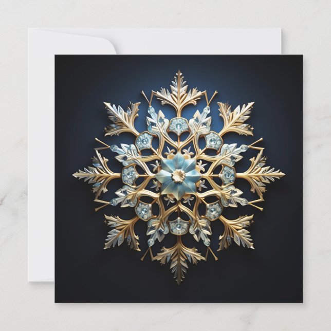 Pyntat jul snöflinga Höjdpunkt kort (Framsida)