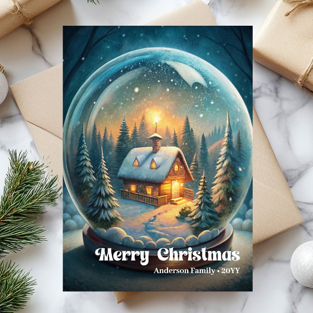 Pyntat julgranskula klassisk julbär kort (Adorned Christmas bells classic holly berries card)