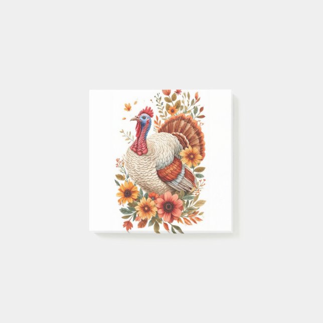 Pyntat kalkon för Thanksgiving Post-it Block (Framsida)