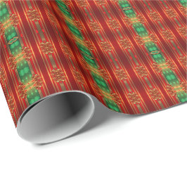 Pyntat rött grönt dekorativt julpresentpapper presentpapper
