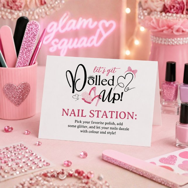 Pyntat Spa-fest Firad Nagelstation Skylt Vikt Bord OBS Kort (Skapare uppladdad)