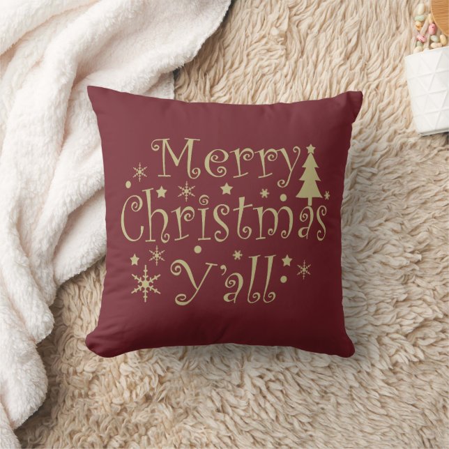Pyntat tallträd God Jul  Kudde (Filt)