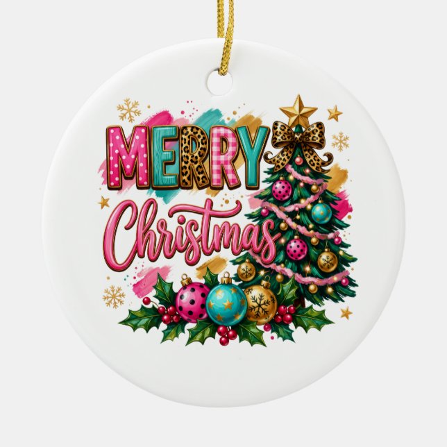 Pyntet God Jul Julgransprydnad Keramik (Framsidan)