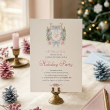 Pyntet vattenfärg jul firande party inbjudan