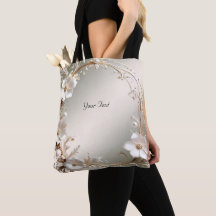 Pyntsam vit blomsterram Totebag