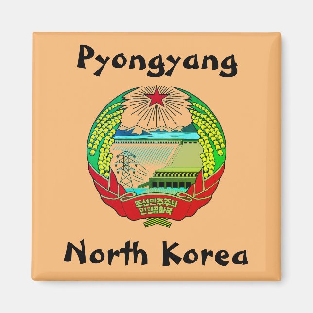 Pyongyang, Nordkorea (Nordkorea) Hermit Kingdom Magnet (Framsidan)