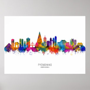 Pyongyang Nordkorea Skyline Poster