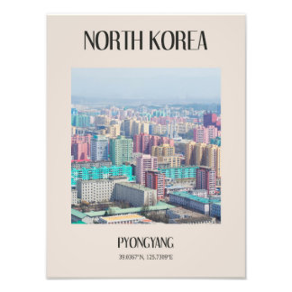 Pyongyang Nordkorea Travel Poster DPRK