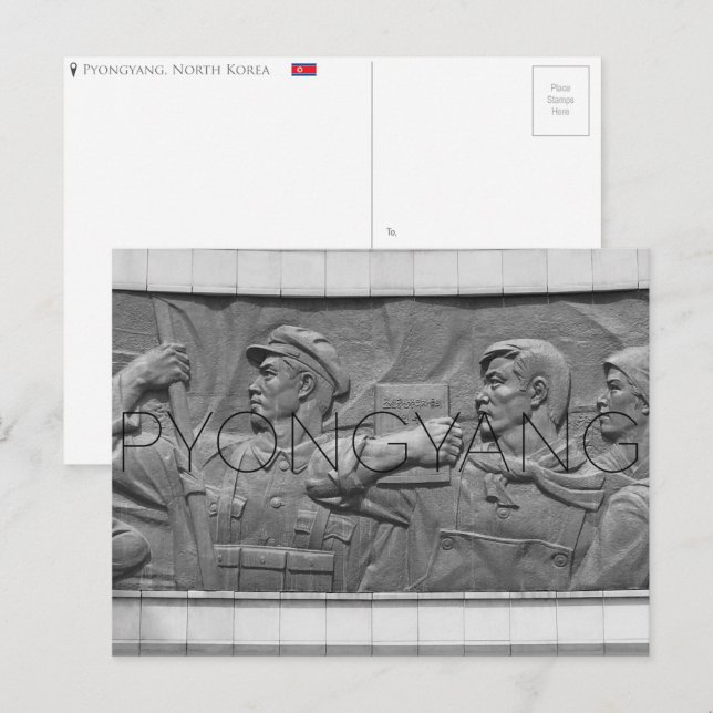 Pyongyang, Nordkoreas vykort (Fram/baksida)