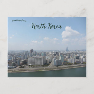 Pyongyang västra utsikt Nordkorea Vykort