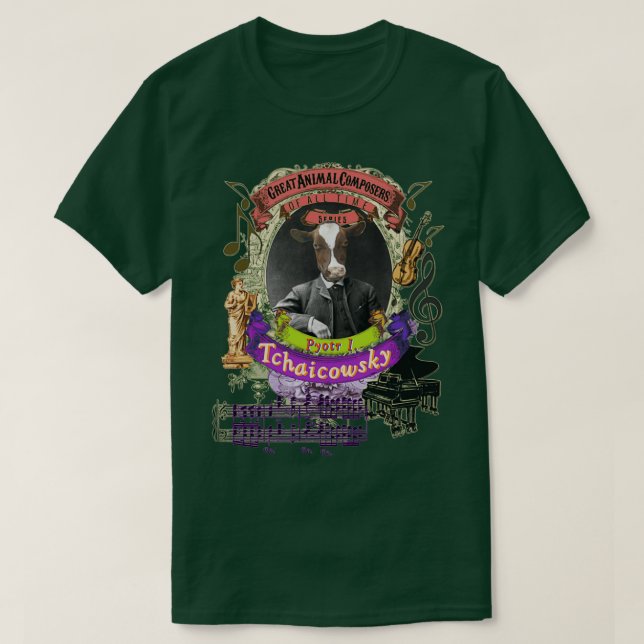 Pyotr Tchaicowsky Tchaikovsky Cow al Music T Shirt (Design framsida)