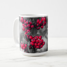 Pyracantha Bär Röd och Grå Botanisk Mugg