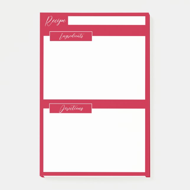 Pyracantha Berry Red Recept Klistnoteringar Post-it Block (Framsida)