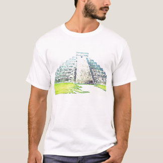 Pyramid av den Chichen Itza vattenfärgdesignen Tröja