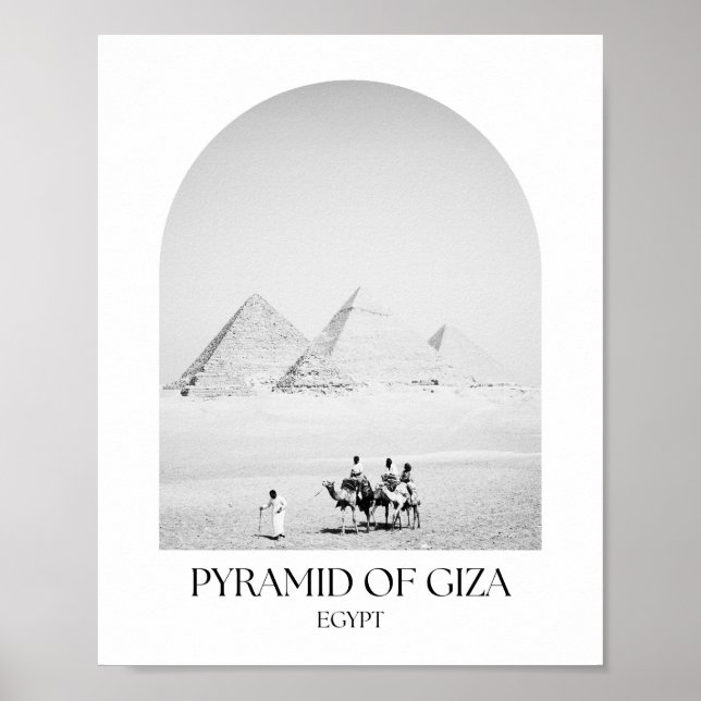 Pyramid av Giza Egypten Arch Photo Print Poster (Framsidan)