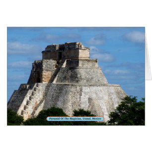 Pyramid av magician, Uxmal, Mexiko Hälsningskort