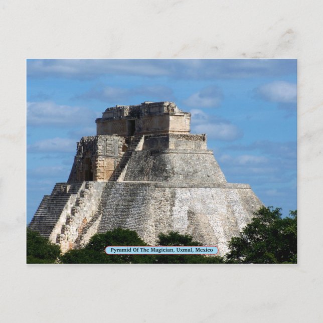 Pyramid av magician, Uxmal, Mexiko Vykort (Framsida)