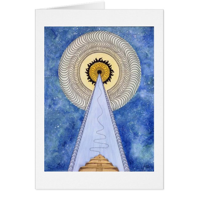 Pyramid av solen hälsningskort (Framsidan)