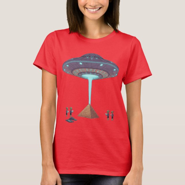 Pyramid Drop — Aliens Deliver the Truth T Shirt (Framsida)