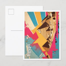 Pyramid Egypten Pop Art Travel Illustration Vykort