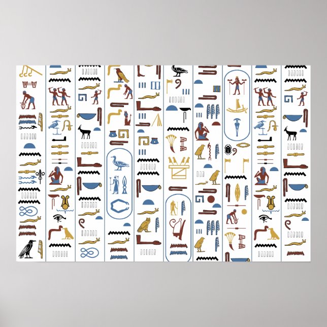 Pyramid Hieroglyph Pharaoh Ancient Egypten Poster (Framsidan)